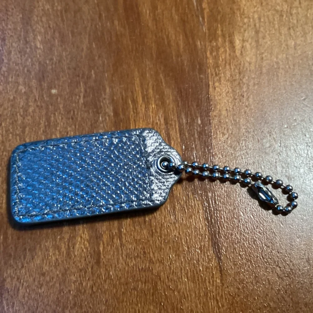 Coach Leather Gray Bag Tag/Hang Tag